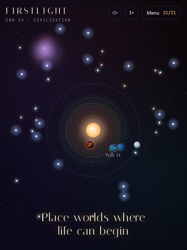 Firstlight on iPad — placing worlds in the habitable zone of a star